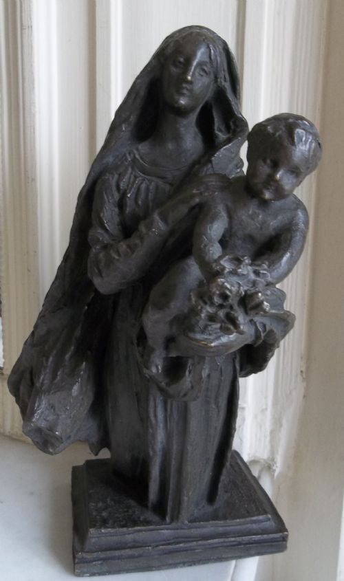 fig 2. Denys Puech (1854-1942) Prix de Rome Sculptor  Madonna and Child Antique Bronze Sculpture. Variant of a figure in the Denys Puech Museum!