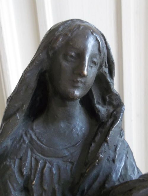Denys Puech (1854-1942) Prix De Rome Sculptor  Madonna and Child Antique Bronze Sculpture. Variant of a Figure in the Denys Puech Museum!