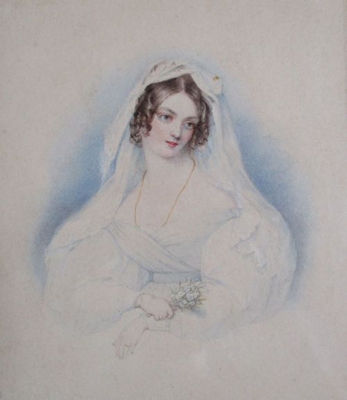 Portrait Viscountess Sydney Ca 1830 Very Fine Antique Watercolour