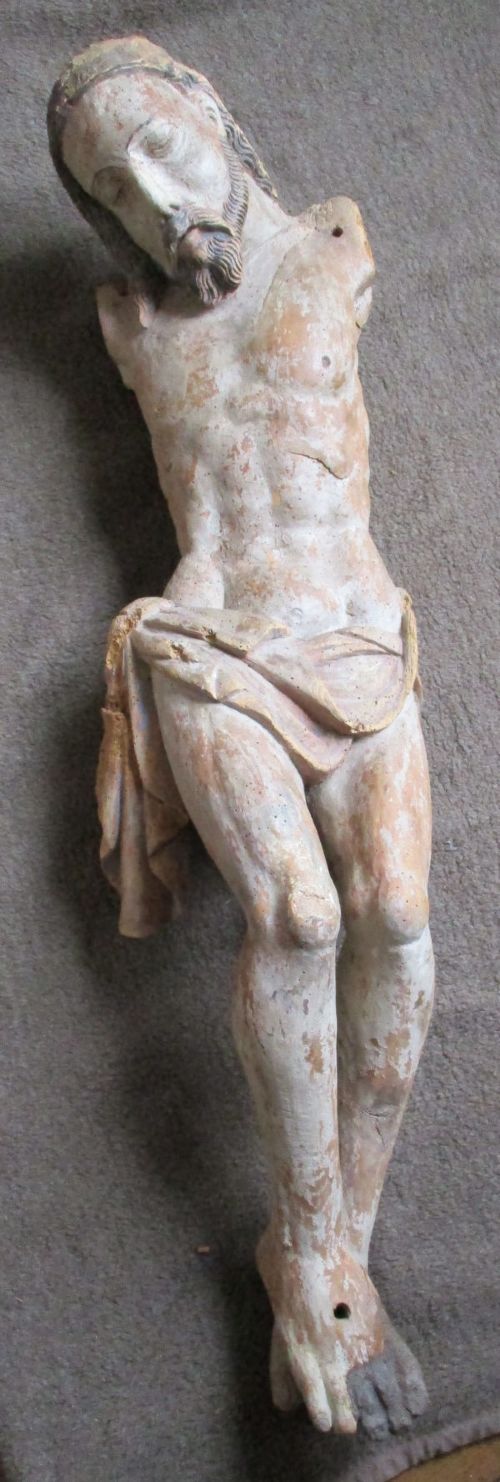 Renaissance Period Ca 1650-1700 Important Christ Figure Fragment Wooden Sculpture