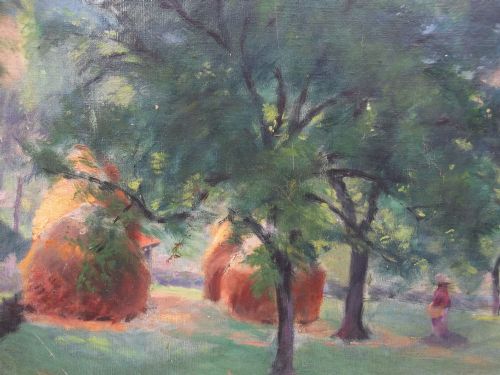 fig 1. Russian - American Impressionnist Manuel Barthold (1874- 1947) Haystacks, ca 1910 oil on canvas