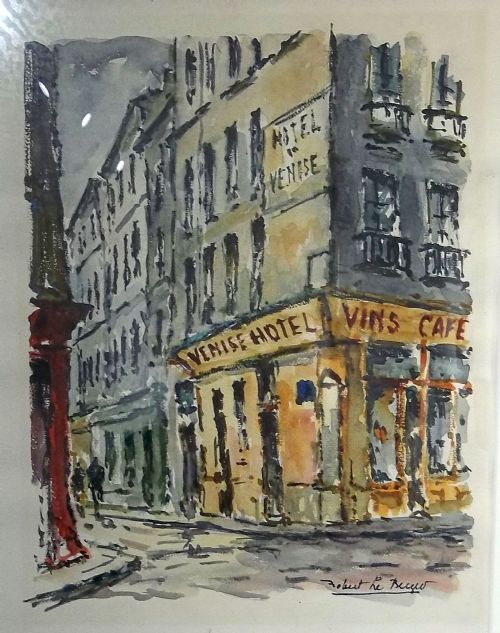 Antique Paris Montmartre Watercolour by Utrillo Follower Roland Le Berger