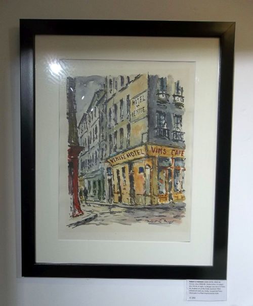 fig 1. Antique Paris Montmartre watercolour by Utrillo follower Roland Le Berger