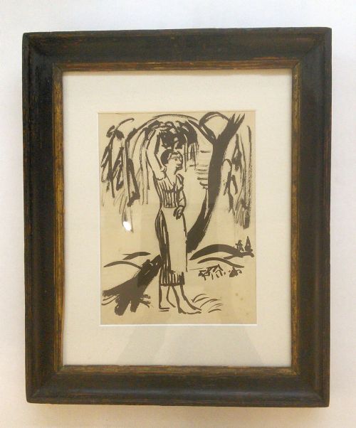 Bloomsbury Group Antique Drawing  "Summer" C 1920 by Jean Hippolyte Marchand (1883–1940)