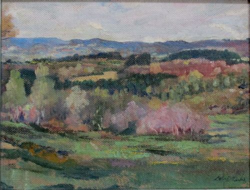 Chestnut Trees in the Limousin Region - Preparatory Work for a Panel Exhibited at the Exposition Universelle Paris 1937 - Oi on Panelby Almery Lobel Riche (1877-1950)