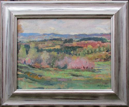 fig 1. Chestnut trees in the Limousin region - preparatory work for a panel exhibited at the Exposition Universelle Paris 1937 - oi on panelby Almery Lobel Riche (1877-1950) 