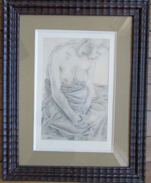 fig 1. Magnificient antique female nude drawing art deco period 1930 by Mariette Lydis - for Dialogues of Courtisanes by Lucian of Samosata