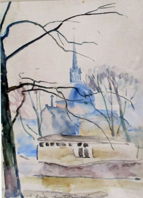 Prestigious Provenance Exhibited Maurice Asselin (1882-1947) Camden Town Group ,  Walter Sickert's Best Friend, Amsterdam Watercolour