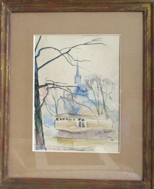 fig 1. Prestigious provenance exhibited MAURICE ASSELIN (1882-1947) Camden Town Group ,  Walter Sickert's best friend, AMSTERDAM watercolour