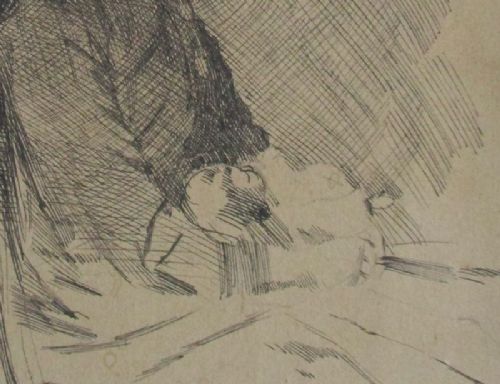 fig 1. Impressionnist study of a girl with doll, 1887, attributed to Jean-Philippe George (1818-1888) very fine ink drawing