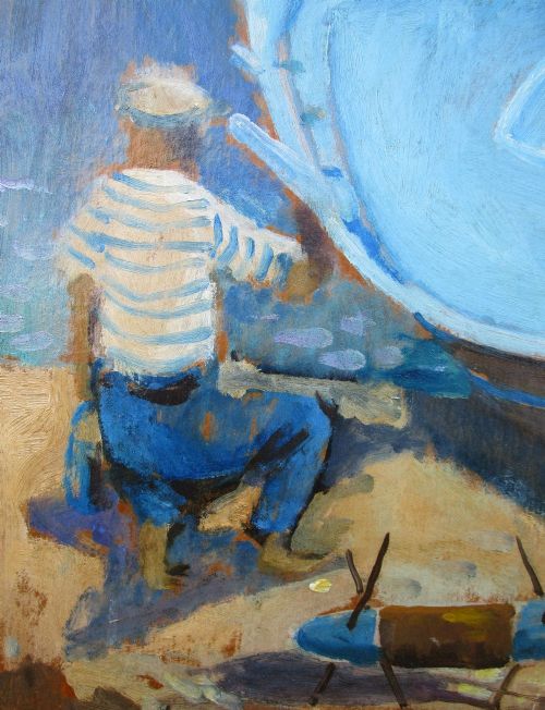 fig 1. French Montmartre born artist Maurice Feuillet antique oil on board