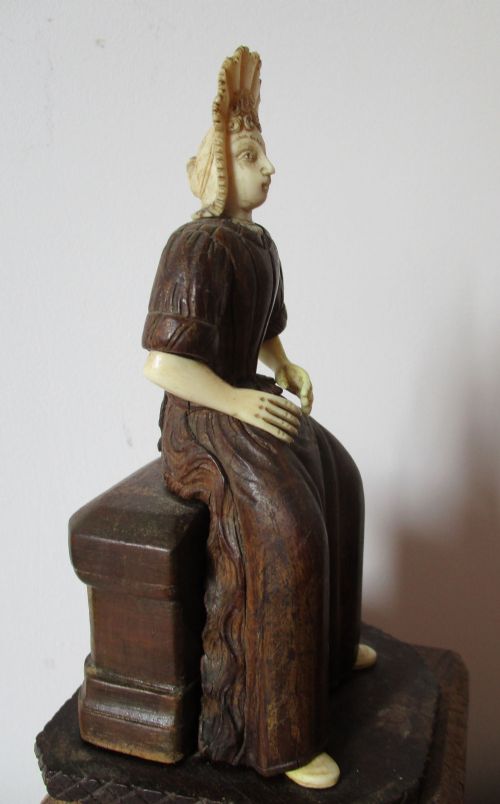 Mid 19th Century, One of a Kind,  Object of Virtu.  Gorgeous Miniature Figure of a Lady, English, Russian?