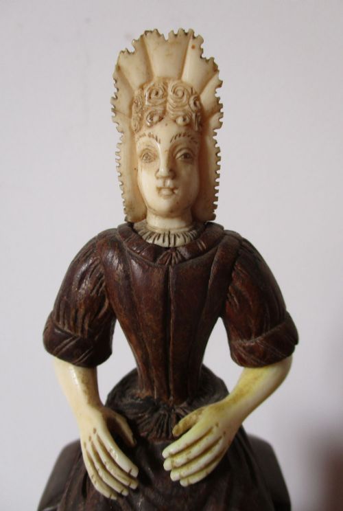 fig 1. Mid 19th century, one of a kind, object of virtu. Gorgeous miniature figure of a lady, English, Russian?