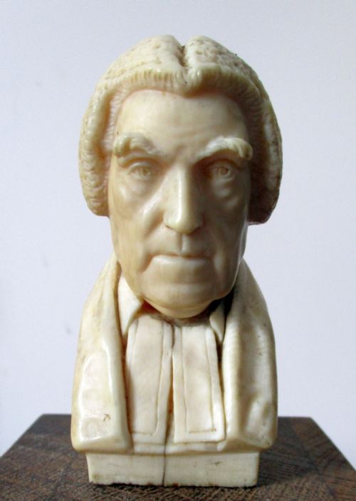 Antique Early 19thc English Ivory Portrait Bust Lord Chancellor John Scott 1rst Earl of Eldon Pc Qc Legal and Historical Interest