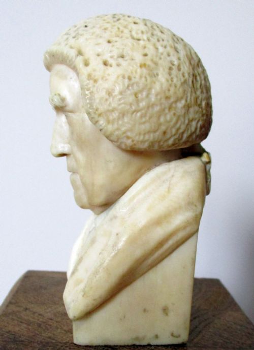 fig 2. Antique early 19thC English ivory portrait bust Lord Chancellor John Scott 1rst Earl of Eldon PC QC Legal and historical interest
