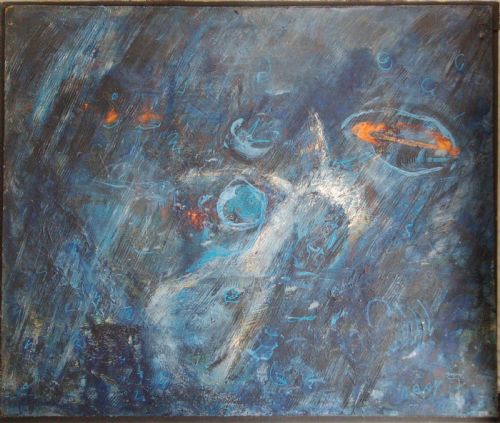 fig 1. French Abstract Expressionist: Endless Space ... Winterly Place. Oil on board by André Bay