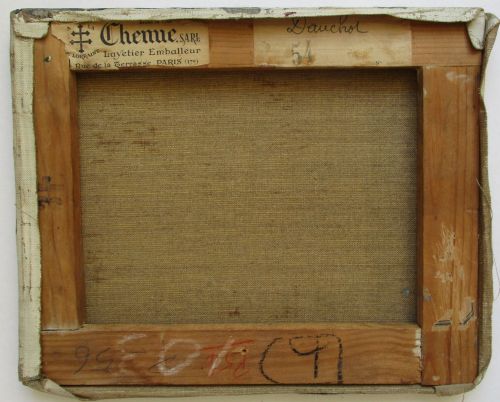 fig 3. French Expressionist Montmartre the artist's studio by Gabriel Dauchot, ca 1950. Greta Garbo owned a works by the artist! Antique oil on canvas.