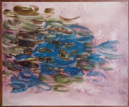 Symbols, Calligraphy, Semiotic Study, by Bernard Quentin, French Antique Abstract Oil on Canvas, 1959