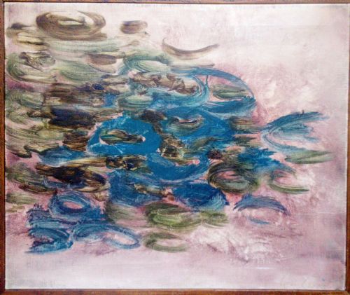 fig 1. Symbols, Calligraphy, semiotic study, by Bernard Quentin, French antique abstract oil on canvas, 1959