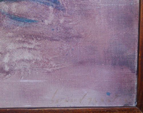 fig 3. Symbols, Calligraphy, semiotic study, by Bernard Quentin, French antique abstract oil on canvas, 1959