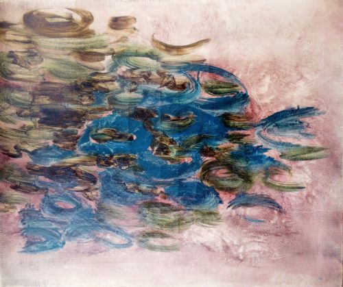 fig 6. Symbols, Calligraphy, semiotic study, by Bernard Quentin, French antique abstract oil on canvas, 1959