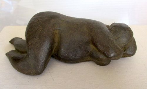 Antique French Modernist Bronze Sculpture:  Woman Sleeping, Ca 1945, 1/8 Monumental Miniature