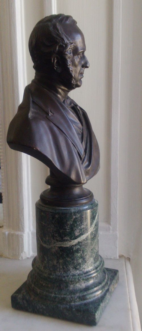 fig 3. Bronze portait bust of Prime Minister Henry John Temple Viscount Palmerston (1784-1865) by Matthew Noble
