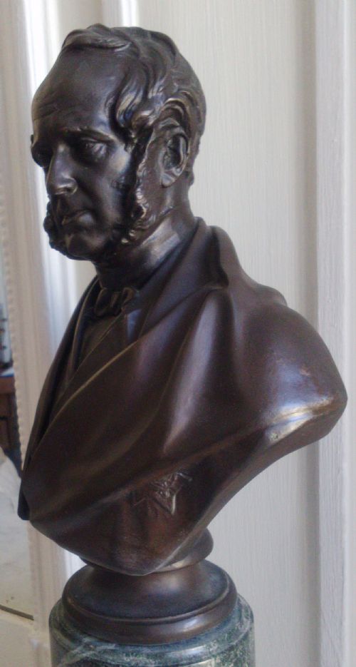 Bronze Portait Bust of  Prime Minister Henry John Temple Viscount Palmerston (1784-1865) by Matthew Noble