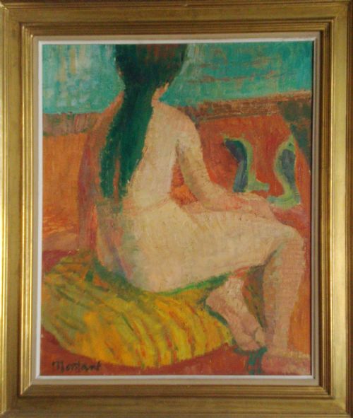 Mediterranean Nude, Antique French Oil on Canvas by Roger Montane Circa 1950, Superb Provenance