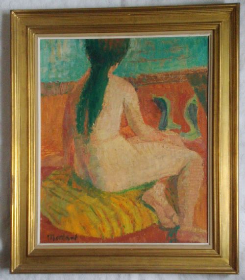 fig 3. Mediterranean nude, antique French oil on canvas by Roger Montane circa 1950, superb provenance