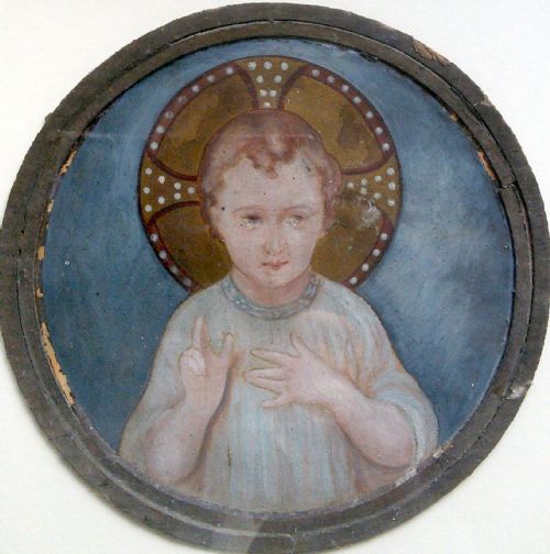 Victorian Era Gouache Painting of the Jesus Child