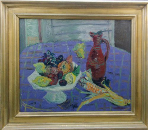 Antique French Modernist Still Life with Fruit, 1948, Superb Provenance