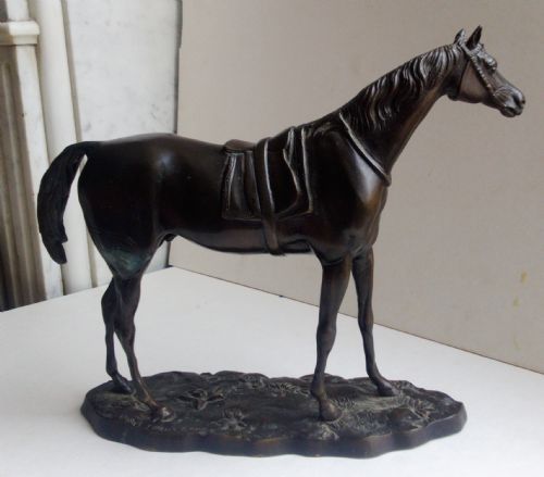 fig 1. Antique equestrian bronze sculpture after John Willis-Good, thoroughbred horse, circa 1900