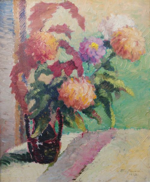 Pointillist Floral Still Life, Art Deco Period  1932