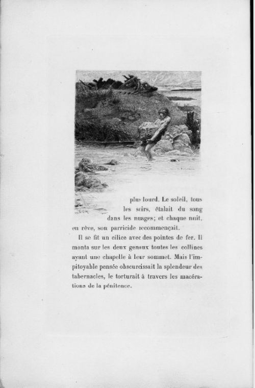 fig 5. Luc-Olivier Merson (1846-1920) illustration for Gustave Flaubert, 1895 antique French original drawing
