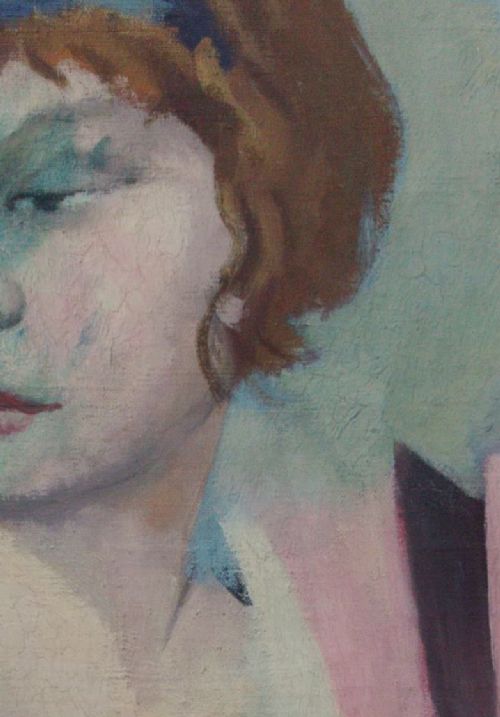 fig 2. Masterpiece: French Expressionist Portrait of a Beauty with a Fan, circa 1920, oil on canvas