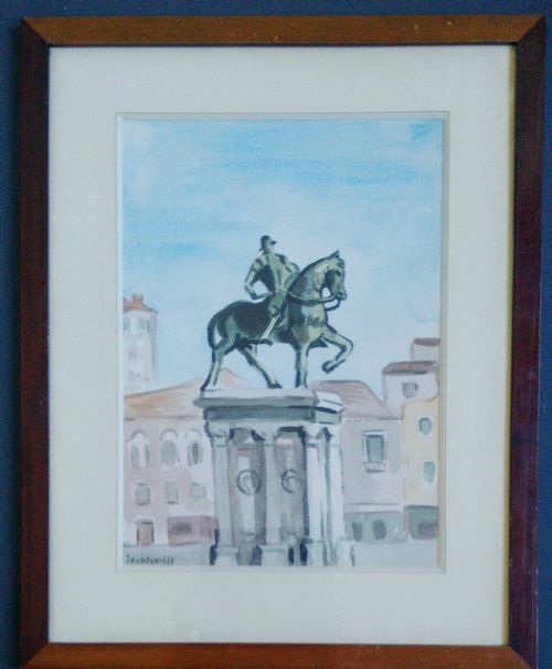 fig 1. Italy Venice, the Equestrian statue of Colleoni, ça 1940 watercolour