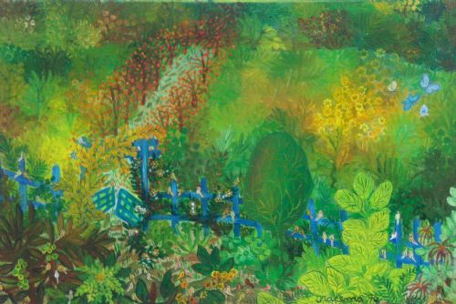 Paradisiacal Landscape, Flowers and Birds: Acclaimed  Brazilian Naive Primitive Outsider Artist Iracema Arditi