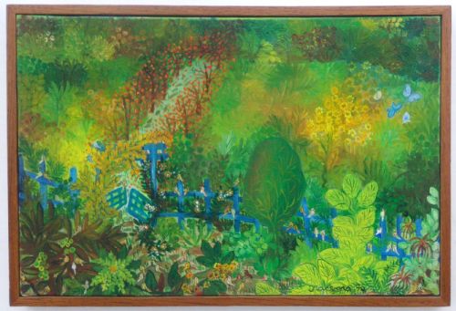 fig 2. Paradisiacal landscape, flowers and birds: acclaimed Brazilian naive primitive outsider artist Iracema Arditi