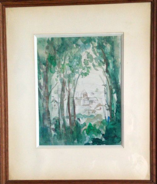 fig 3. View over the village: French post-impressionist Pierre Laprade watercolour, ca 1910