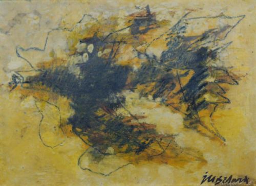 Antique French Abstract Modernist, 1959, Abstracted Birds in Flight