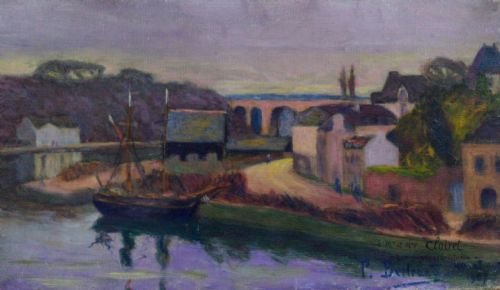 Life on the River, 1907, a Small Fauvist Colourist Masterpiece by French Pierre Bertrand Oil on Canvas