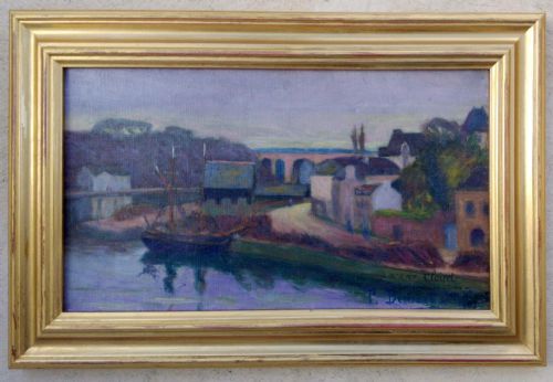 fig 1. Life on the River, 1907, a small Fauvist colourist masterpiece by French Pierre Bertrand oil on canvas
