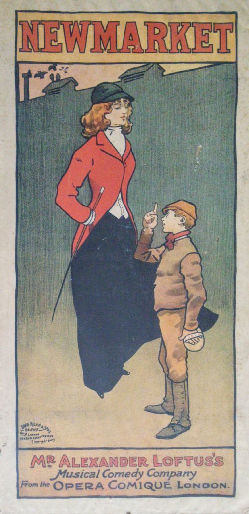 Newmarket Horse Racing Musical Comedy 1896 John Hassall Art Nouveau Original Lithograph: Poppy and the Groom
