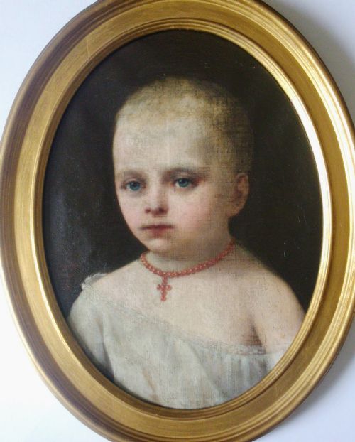 1878, French Society Portraitist, Paris London Brazil: Portrait of a Young Child