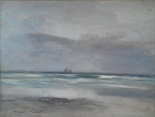 Seascape, Beach Scene, Brittany, by Chelsea Marine Artist Leopold Pascal (1900-1957) Antique French Oil on Canvas