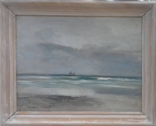 fig 1. Seascape, Beach Scene, Brittany, by Chelsea Marine Artist Leopold Pascal (1900-1957) antique French oil on canvas
