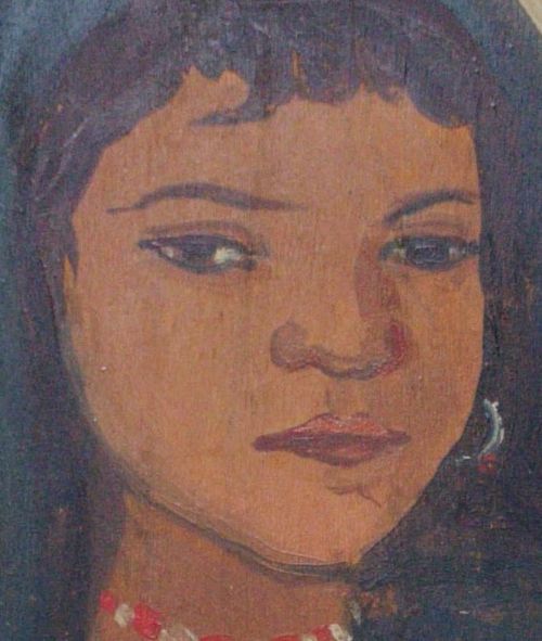 fig 2. The Moroccan Girl 1932, Matissian fauve orientalist French antique oil on panel