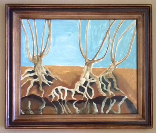 fig 1. Grape Vine Roots, Turenne by Tate Gallery master Fougeron: France abstracted modernist oil on canvas