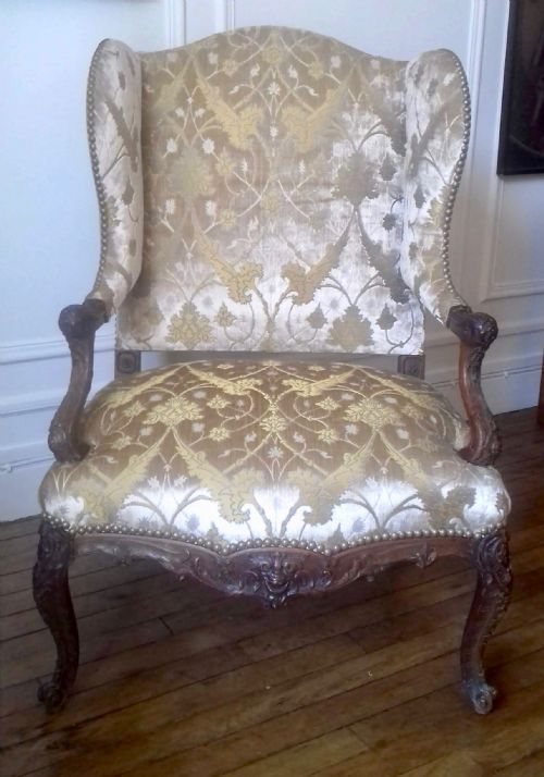 Masterpiece: Large Louis XV Wingback Armchair by Master Cabinet Maker Guillaume-edmond Lexcellent (B.1834)